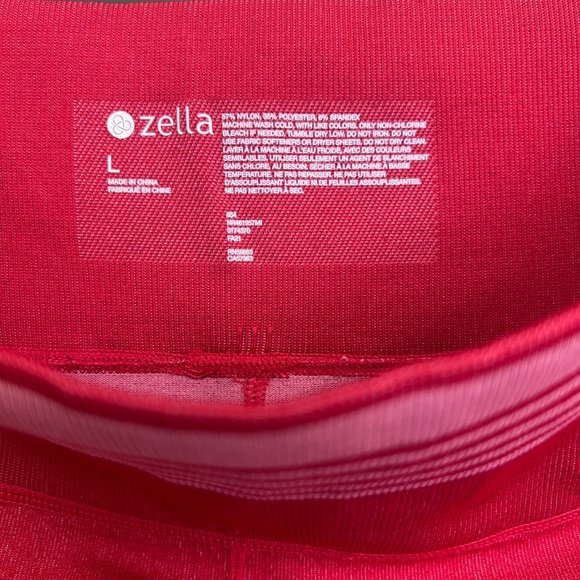 Women's NWOT Zella Red Striped Wide Waistband Leggings Size Large - Picture 4 of 4